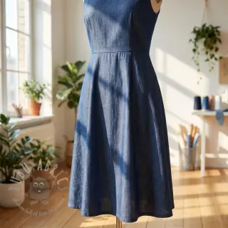 Bombažna tkanina JEANS Chambre dark blue