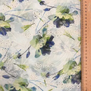 Bombažna tkanina z mešanico EMBROIDERY Rose green