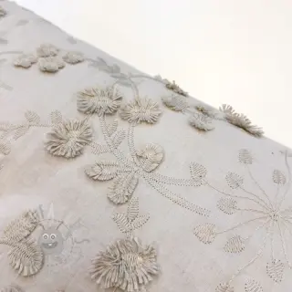 Bombažna tkanina EMBROIDERY Catchy leaves beige