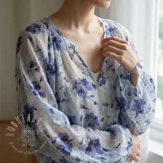 Bombažna tkanina z mešanico EMBROIDERY Rose blue