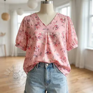 Bombažna tkanina z mešanico Burny lovely pink
