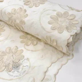 Bombažna tkanina EMBROIDERY Bellagio butter