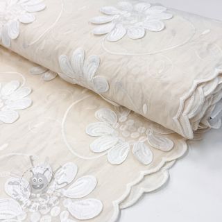 Bombažna tkanina EMBROIDERY Bellagio cream