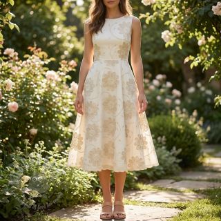 Bombažna tkanina EMBROIDERY Bellagio butter