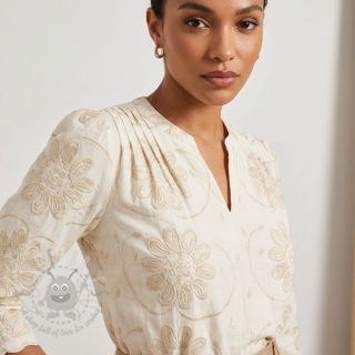 Bombažna tkanina EMBROIDERY Bellagio butter