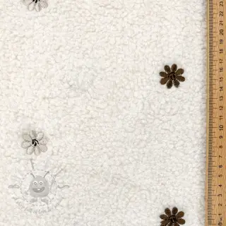 Plaščevina TEDDY EMBROIDERY Smiley flowers choco