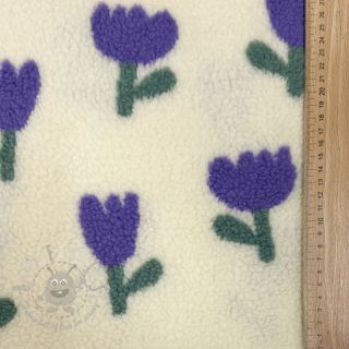 Plaščevina TEDDY JACQUARD Tulips off white