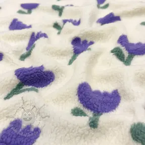 Plaščevina TEDDY JACQUARD Tulips off white