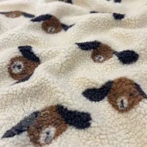 Plaščevina TEDDY JACQUARD Dogs brown