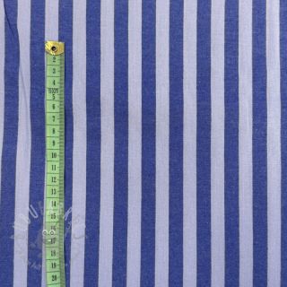Bombažna tkanina YARN DYED BIG Stripes blue