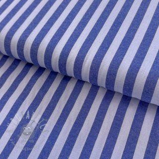 Bombažna tkanina YARN DYED BIG Stripes blue
