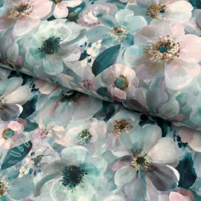 Jersey VISCOSE LYCRA HEAVY Classic flowers design B