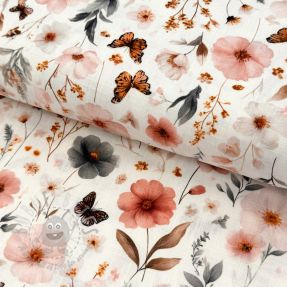 Viskoza z lanom Flower sea design D