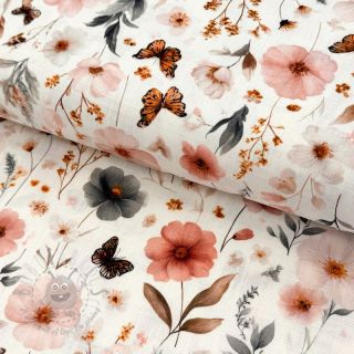 Viskoza z lanom Flower sea design D