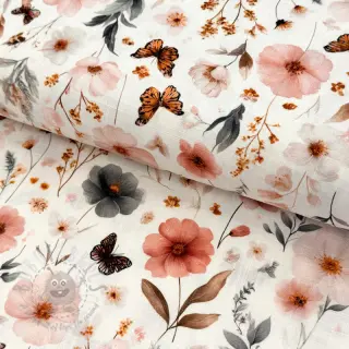 Viskoza z lanom Flower sea design D