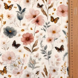 Viskoza z lanom Flower sea design D