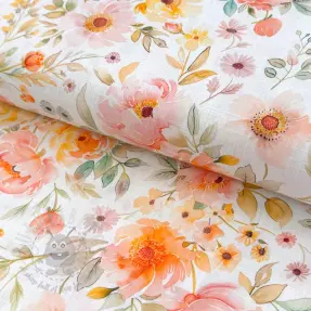 Viskoza z lanom Floral design A
