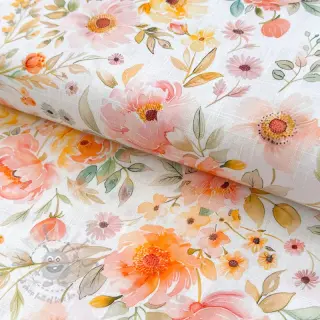 Viskoza z lanom Floral design A