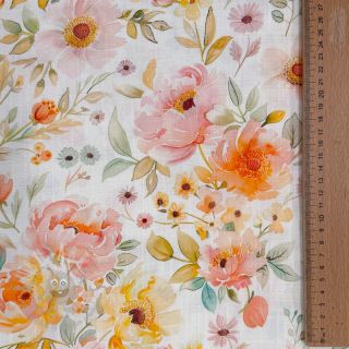 Viskoza z lanom Floral design A