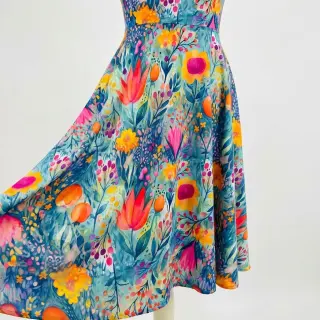 Jersey VISCOSE LYCRA HEAVY Tulips design E