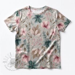 Jersey VISCOSE LYCRA HEAVY Classic flowers design C