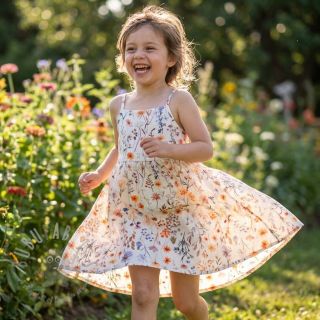 Viskoza z lanom Flower sea design B