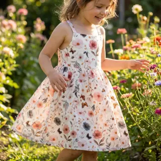 Viskoza z lanom Flower sea design D