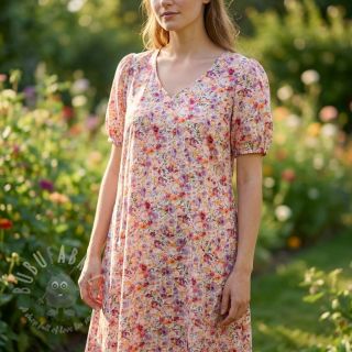 Viskoza z lanom Floral design C