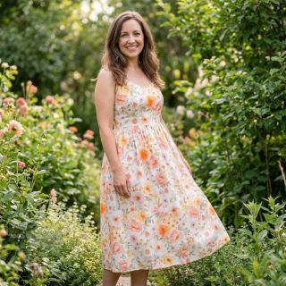 Viskoza z lanom Floral design A