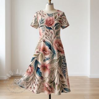 Viskoza z lanom Floral design D