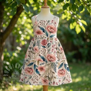 Viskoza z lanom Floral design D