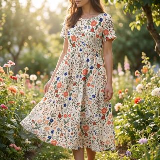 Viskoza z lanom Botanic design B