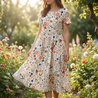 Viskoza z lanom Botanic design B