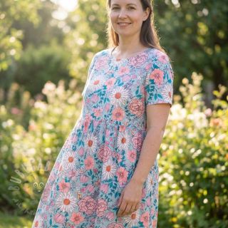 Viskoza z lanom Bright and bold design D