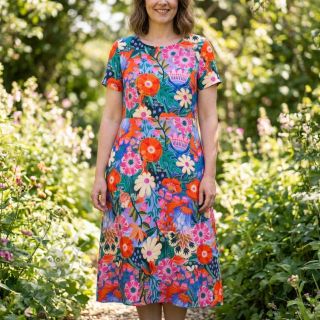 Viskoza z lanom Bright and bold design A