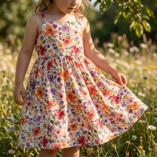 Viskoza z lanom Floral design B