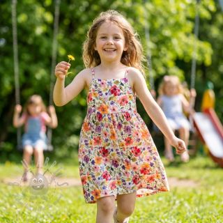 Viskoza z lanom Floral design B