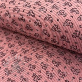 Žamet STRETCH Tractors old pink