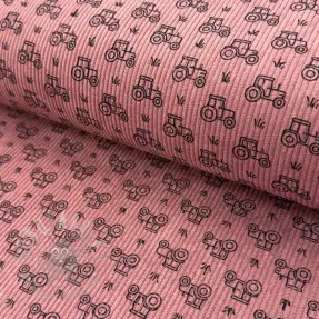 Žamet STRETCH Tractors old pink