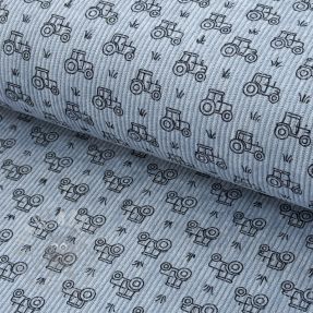 Žamet STRETCH Tractors old blue