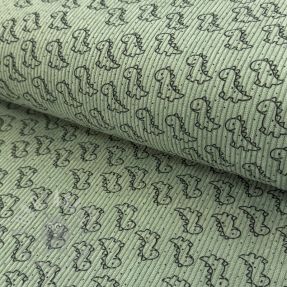 Žamet STRETCH Little dino old green