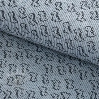 Žamet STRETCH Little dino old blue