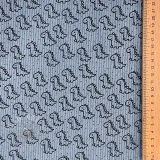 Žamet STRETCH Little dino old blue