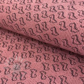 Žamet STRETCH Little dino old pink