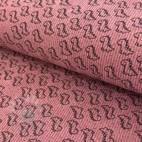 Žamet STRETCH Little dino old pink