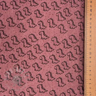 Žamet STRETCH Little dino old pink