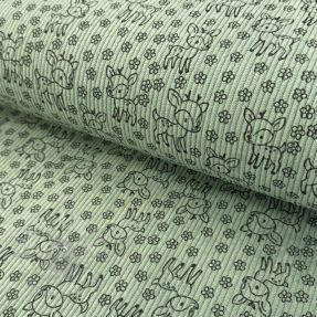 Žamet STRETCH Little deer old green