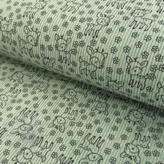 Žamet STRETCH Little deer old green