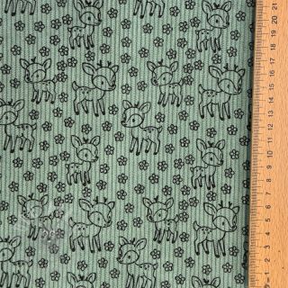 Žamet STRETCH Little deer old green