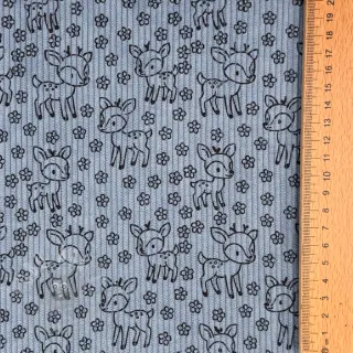 Žamet STRETCH Little deer old blue